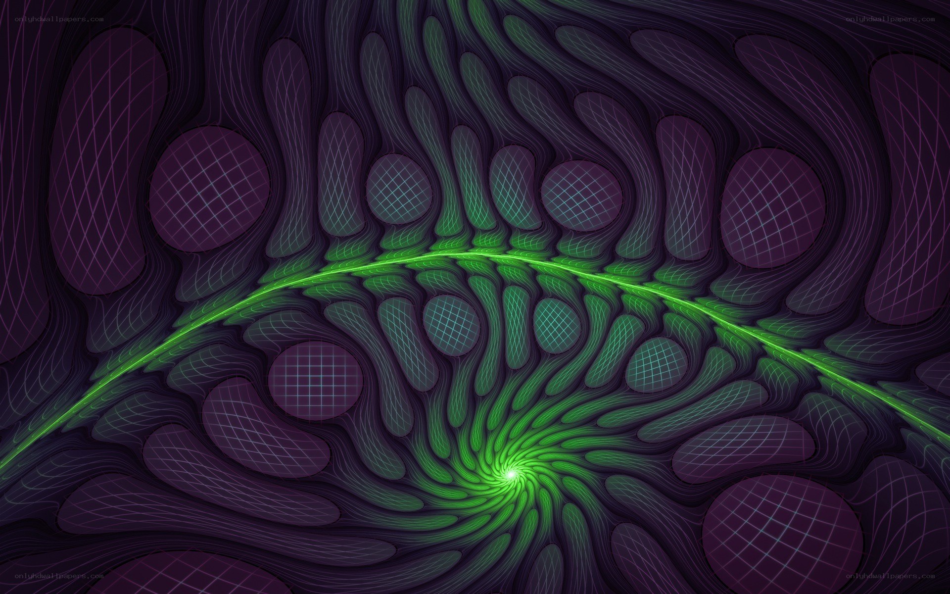 Green fractal spiral pattern