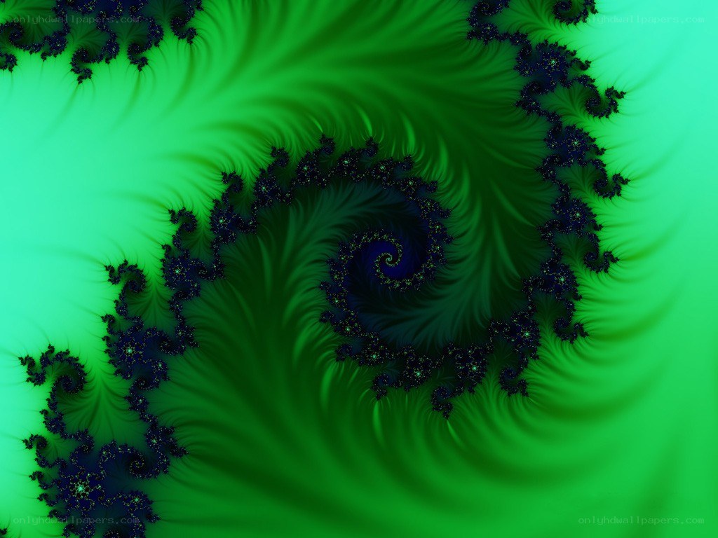Green fractal spiral pattern