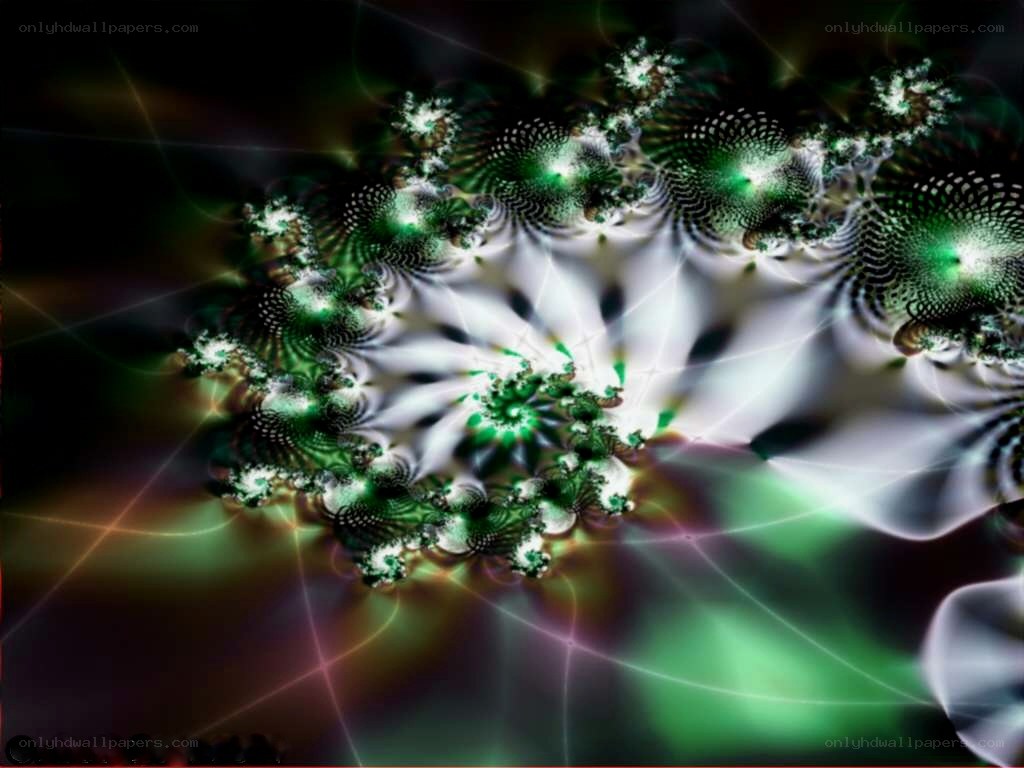 green fractal spiral pattern