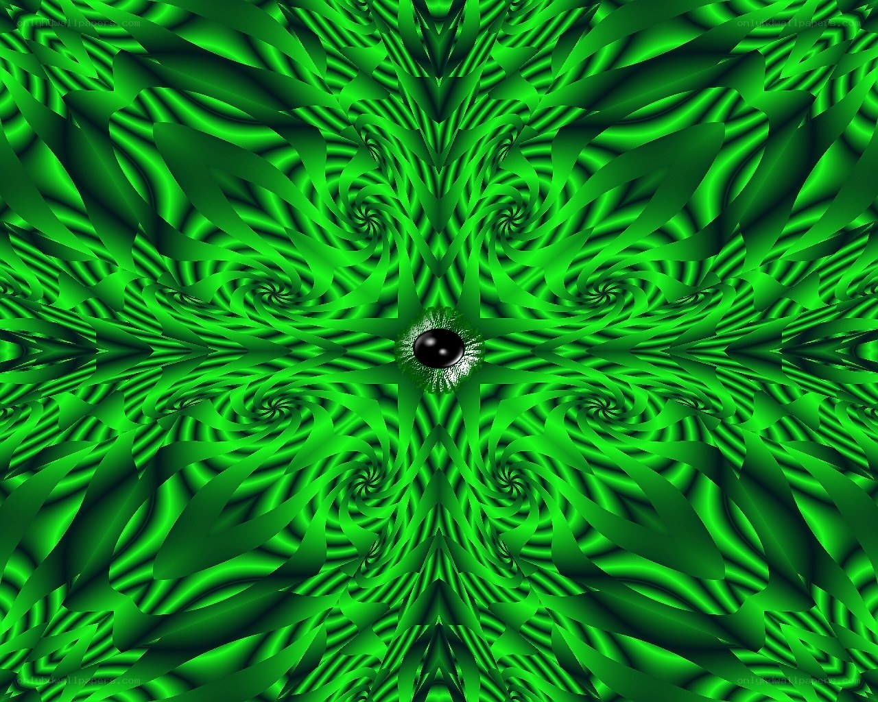 Green fractal spiral pattern