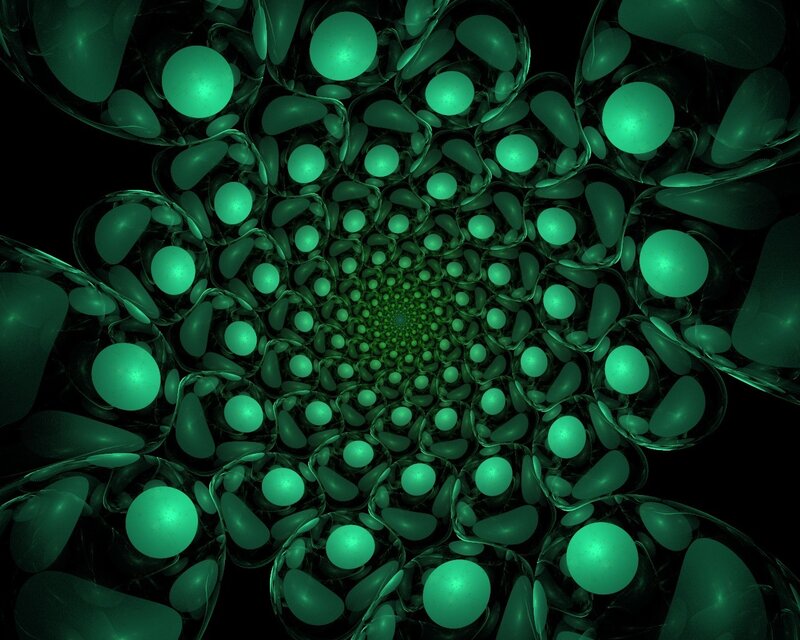green fractal spiral pattern