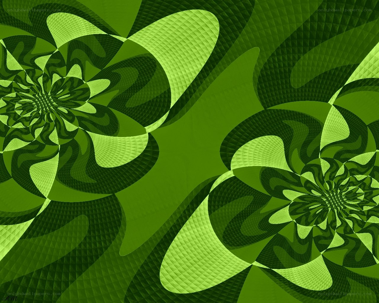 Green fractal spiral pattern