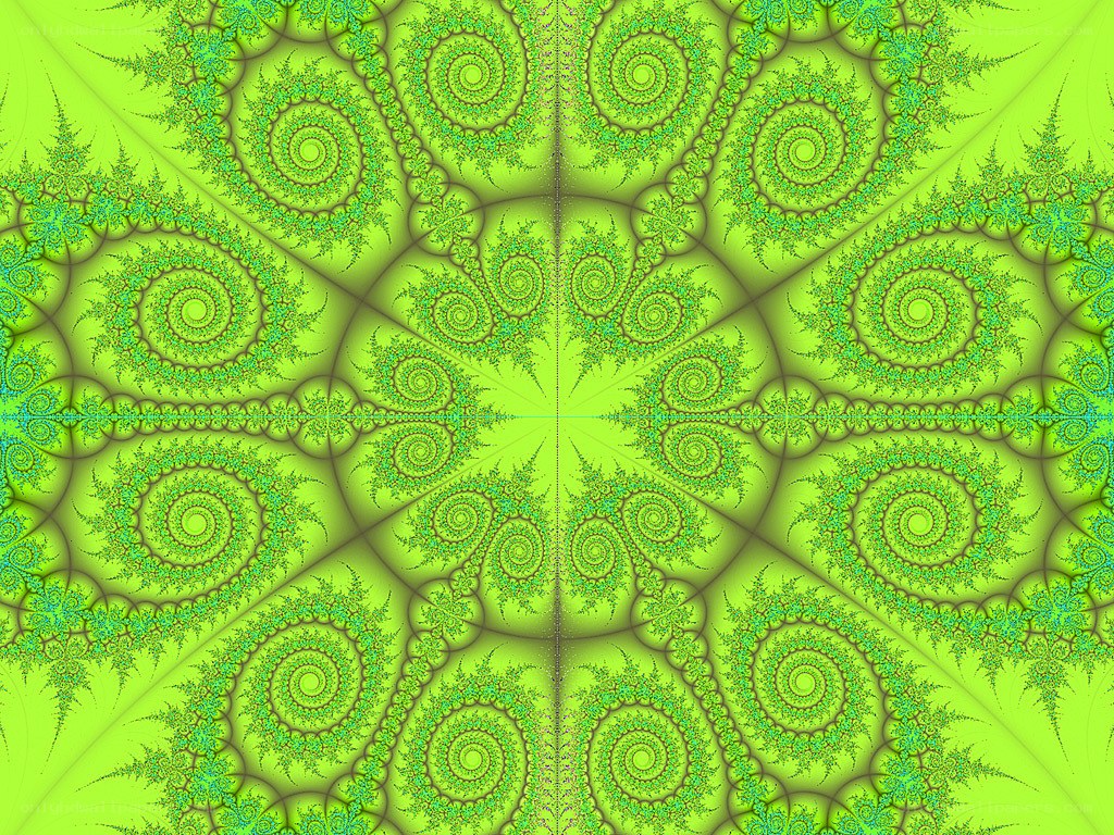green fractal spiral pattern