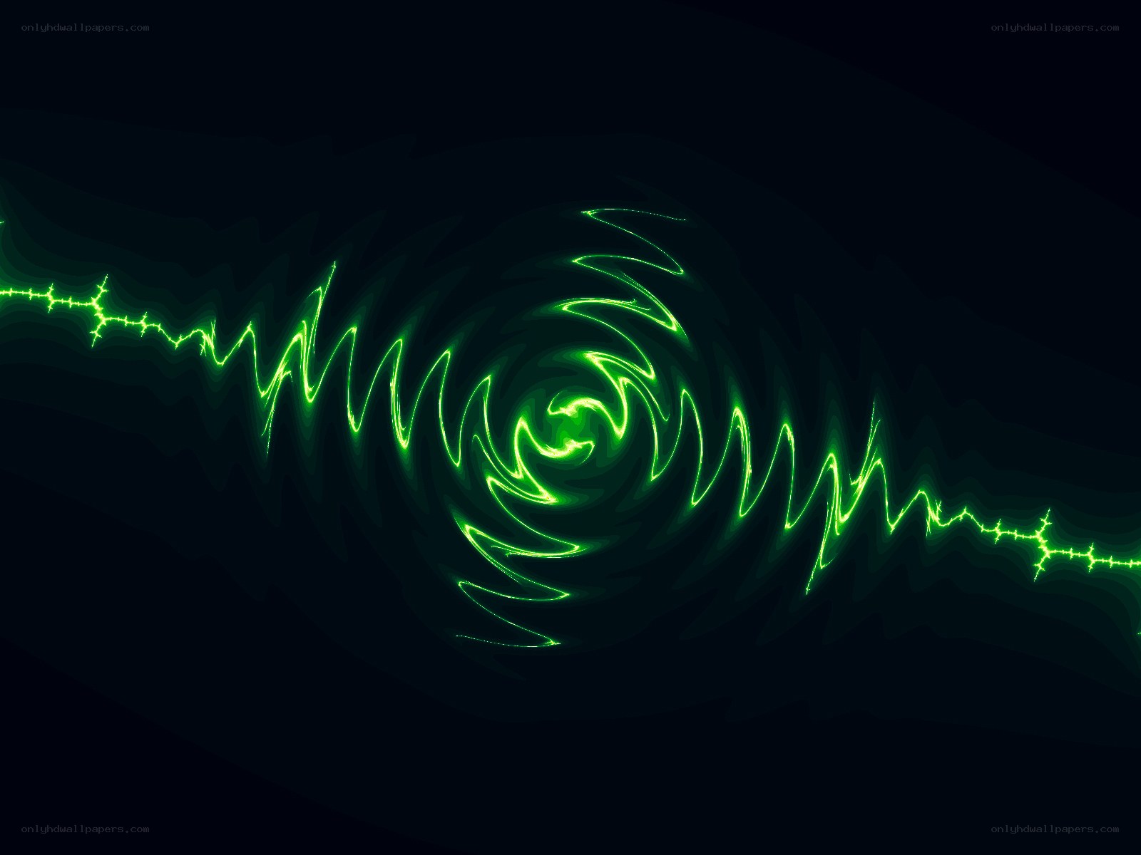green fractal spiral pattern