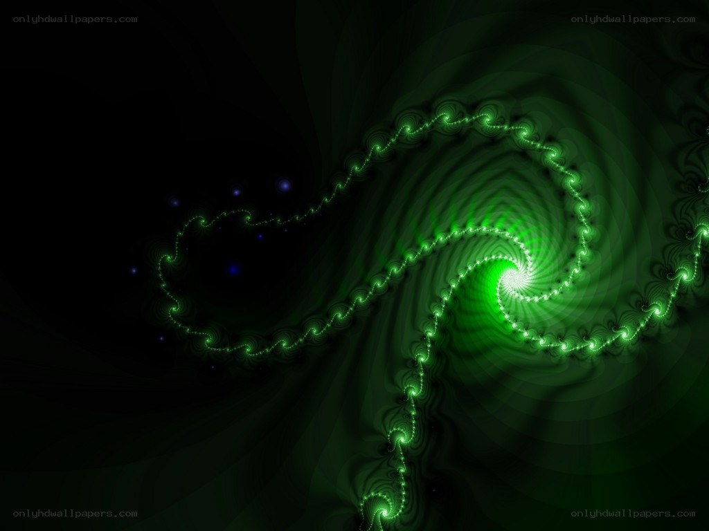 green fractal spiral pattern