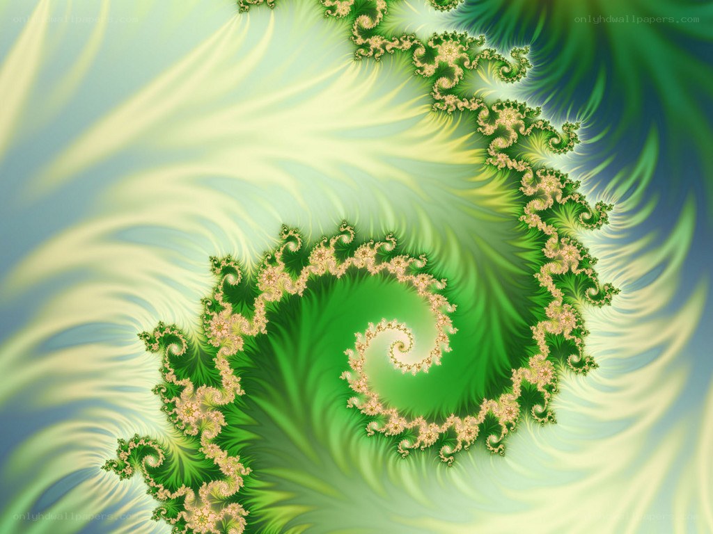green fractal spiral pattern