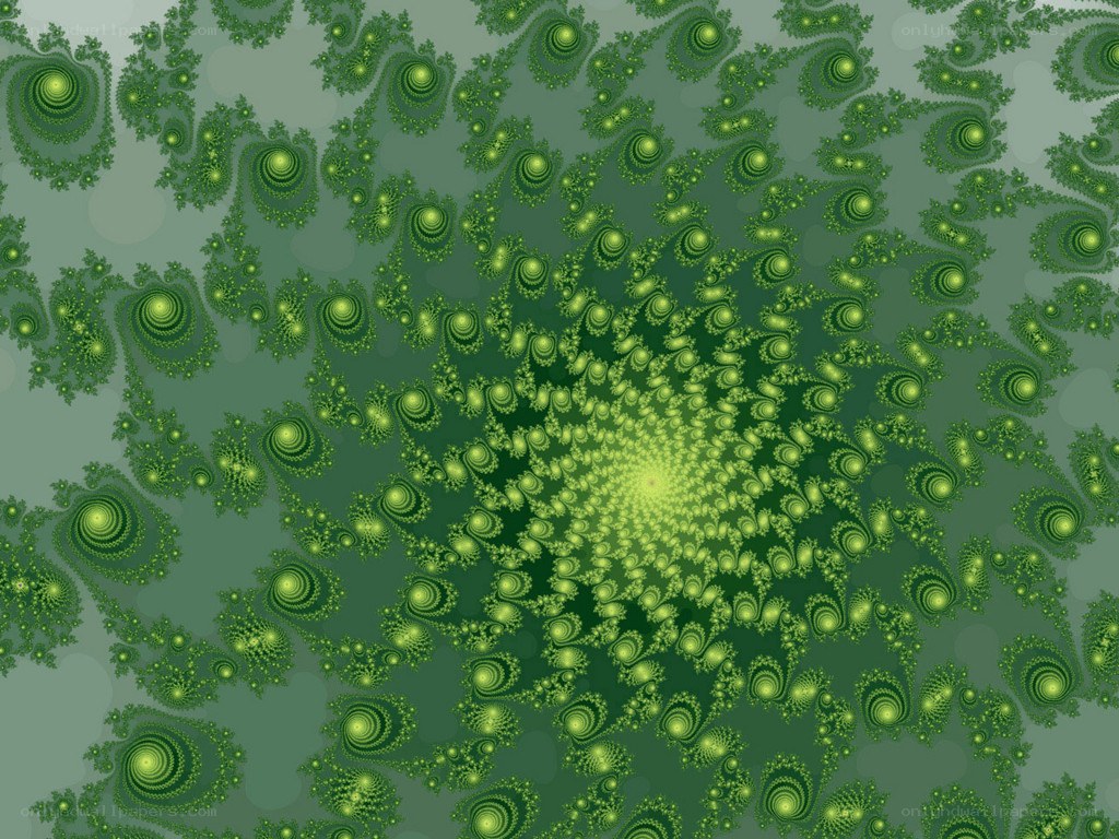 green fractal spiral pattern