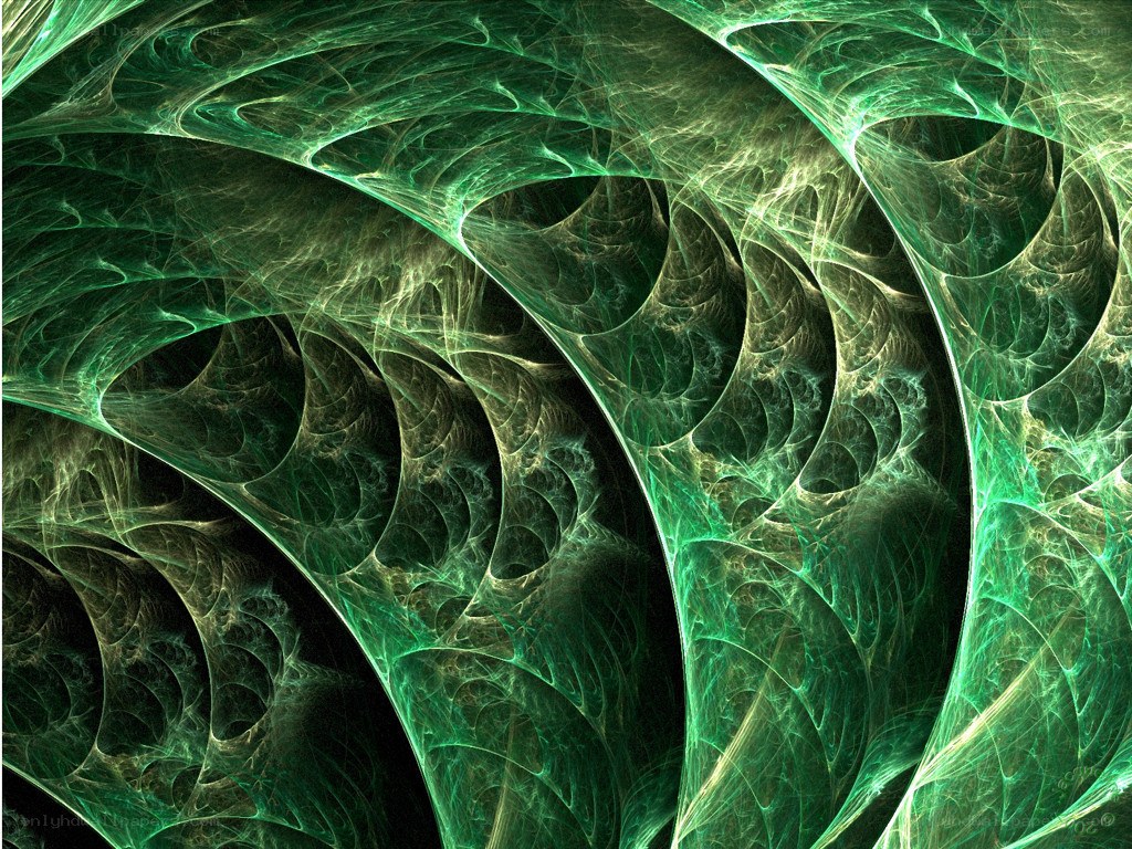 Green fractal spiral pattern