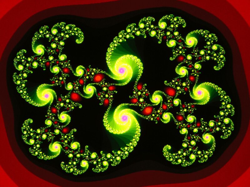 Green fractal spiral pattern