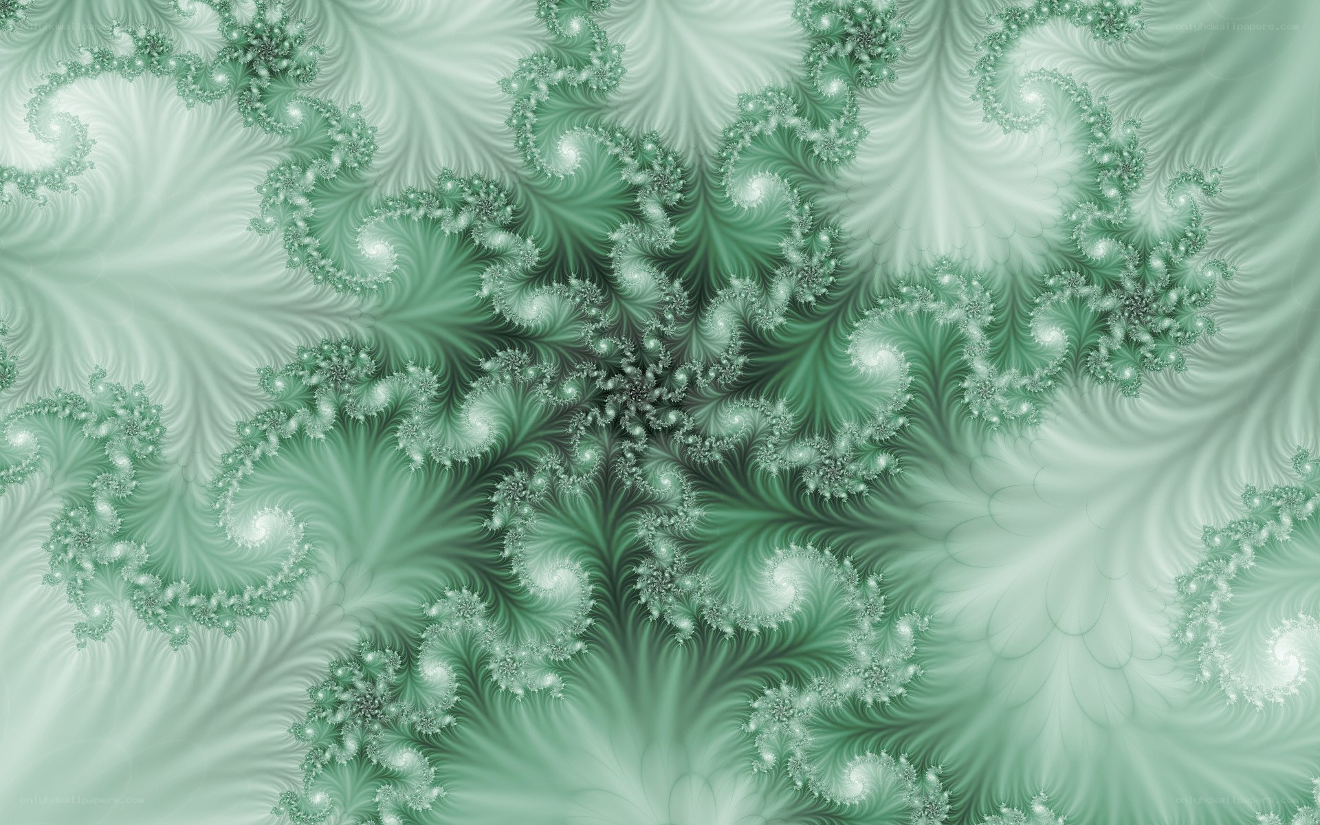 green fractal spiral pattern