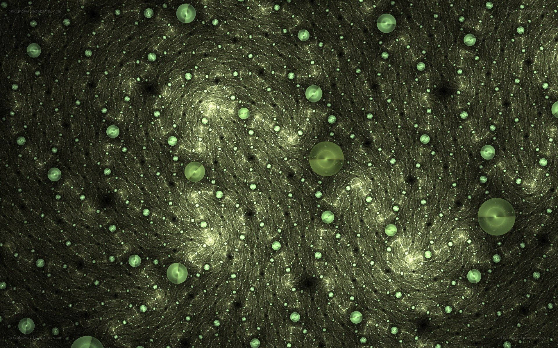 green fractal spiral pattern