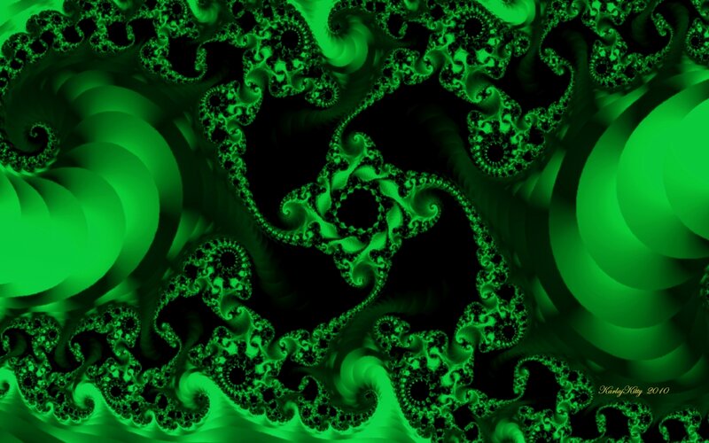 Green fractal spiral pattern