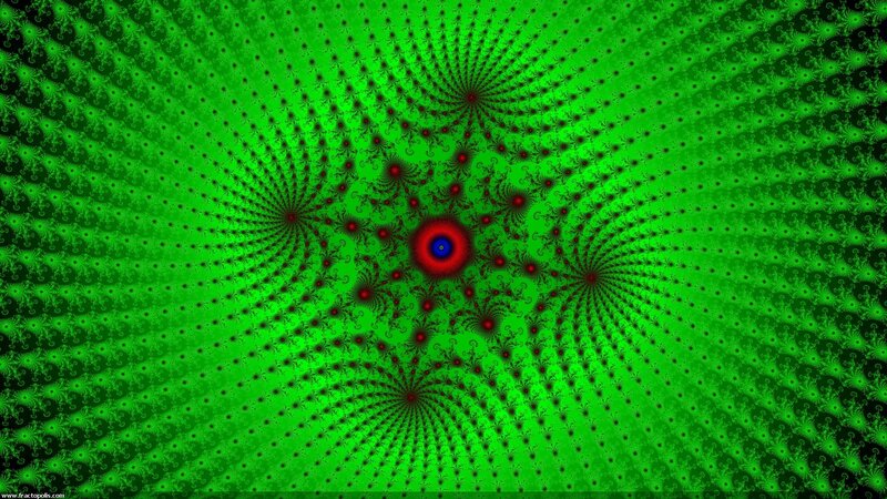 Green fractal spiral pattern