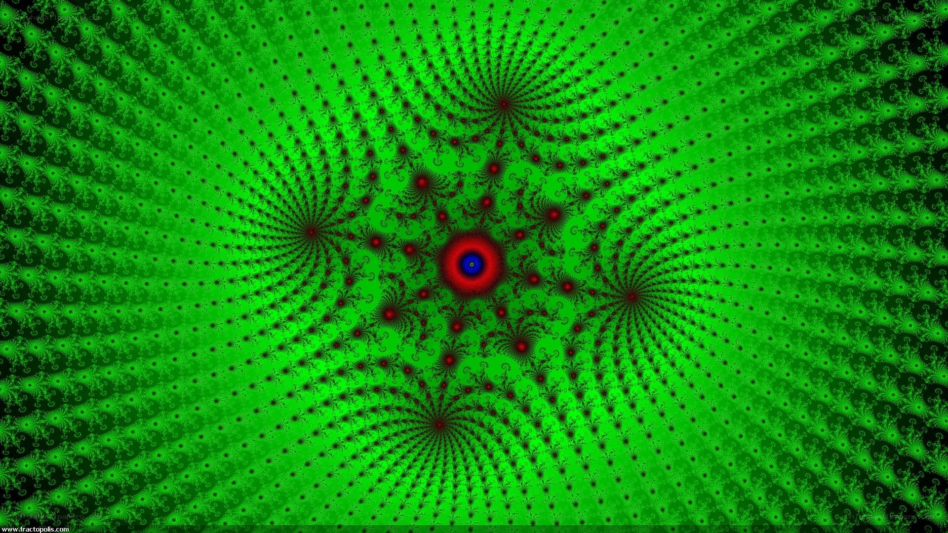 Green fractal spiral pattern