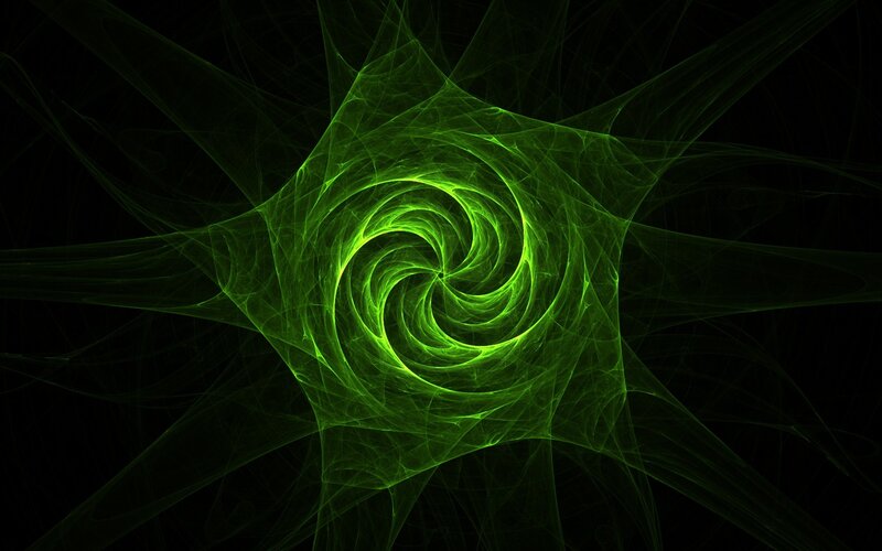 green fractal spiral tunnel