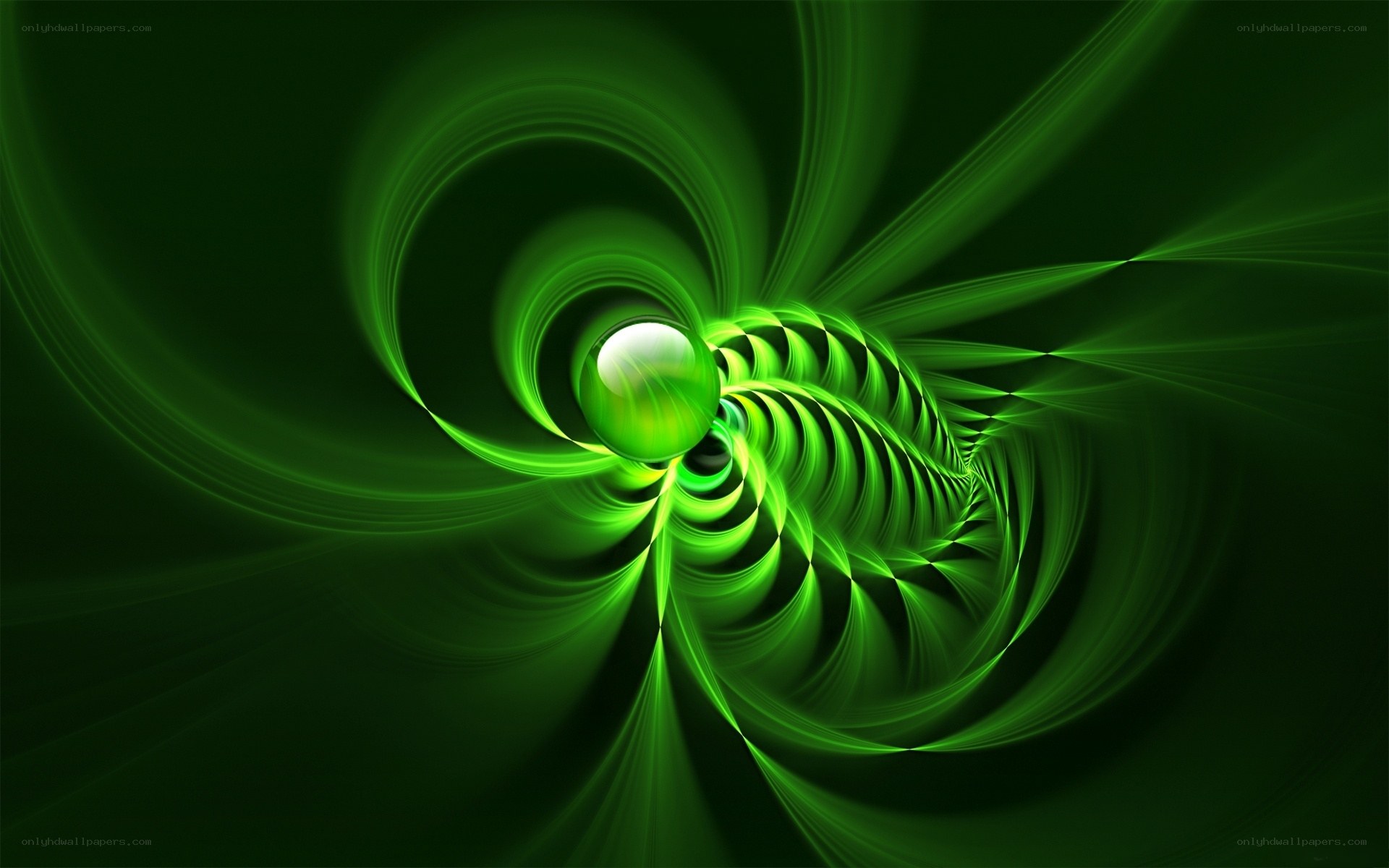 Green fractal spiral tunnel