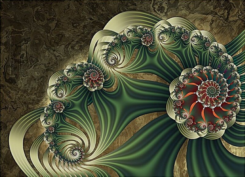 Green Fractal Spirals — Complex