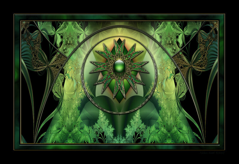 Green Fractal Star Design — Mystical