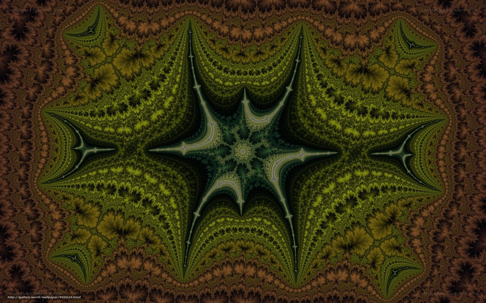Green fractal star pattern