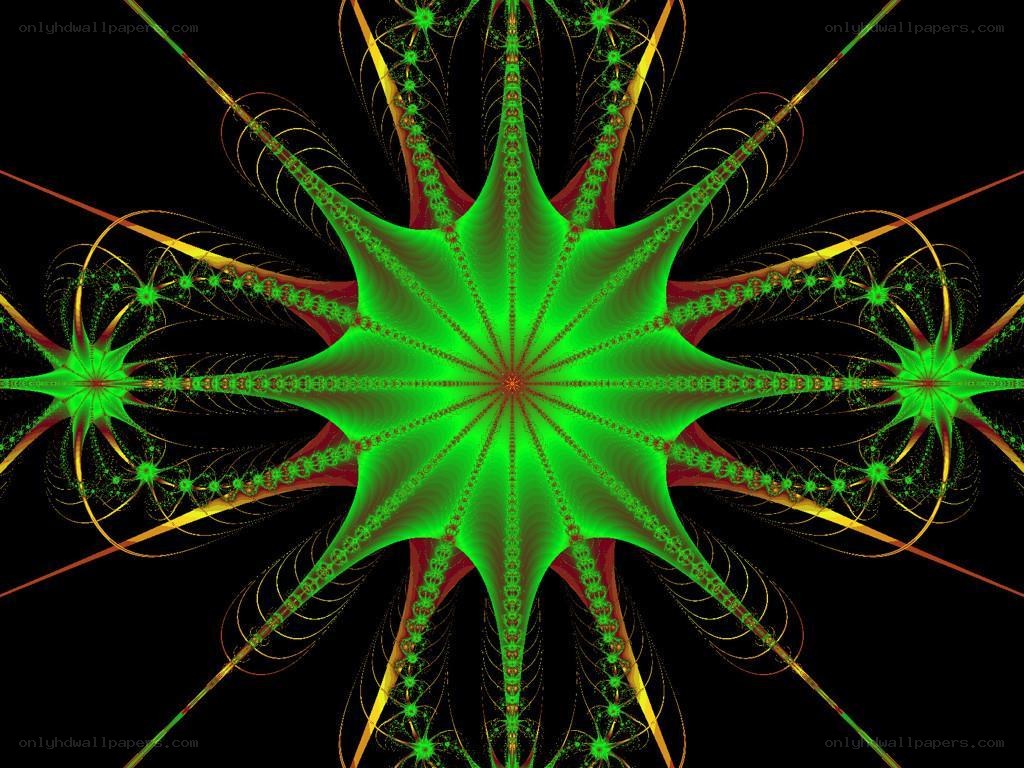 green fractal star pattern