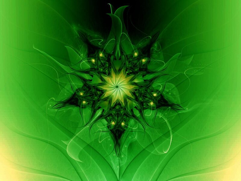 Green Fractal Star Pattern — Mystical