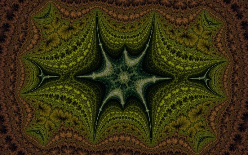 Green fractal star pattern