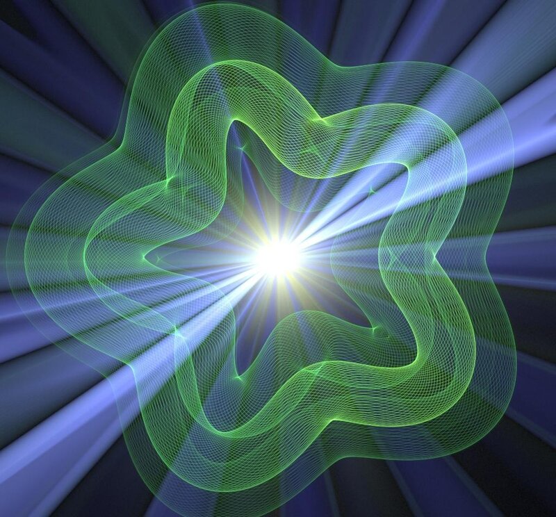 green fractal star with light burst