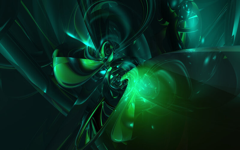 Green Fractal Swirl — Abstract