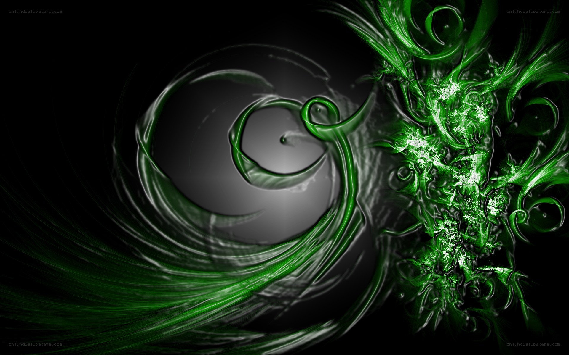 Green fractal swirl design