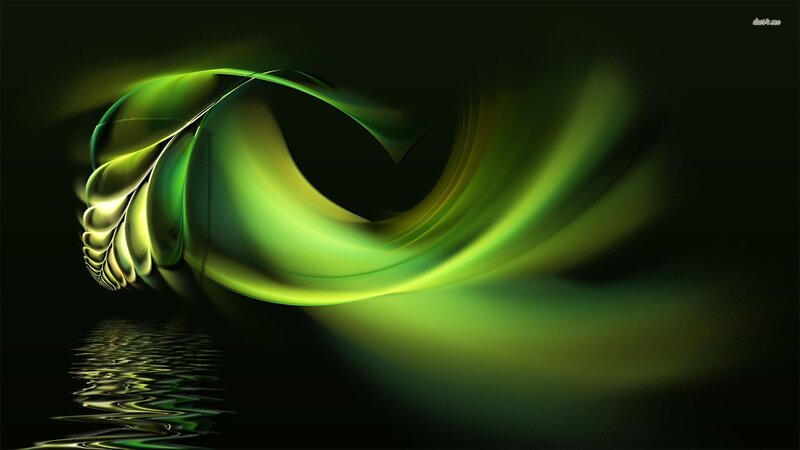 Green Fractal Swirl — Dramatic