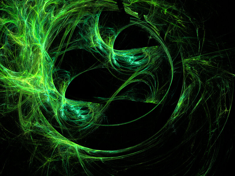 green fractal swirl pattern