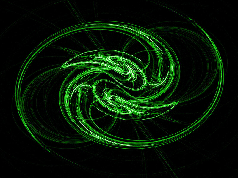 green fractal swirl pattern