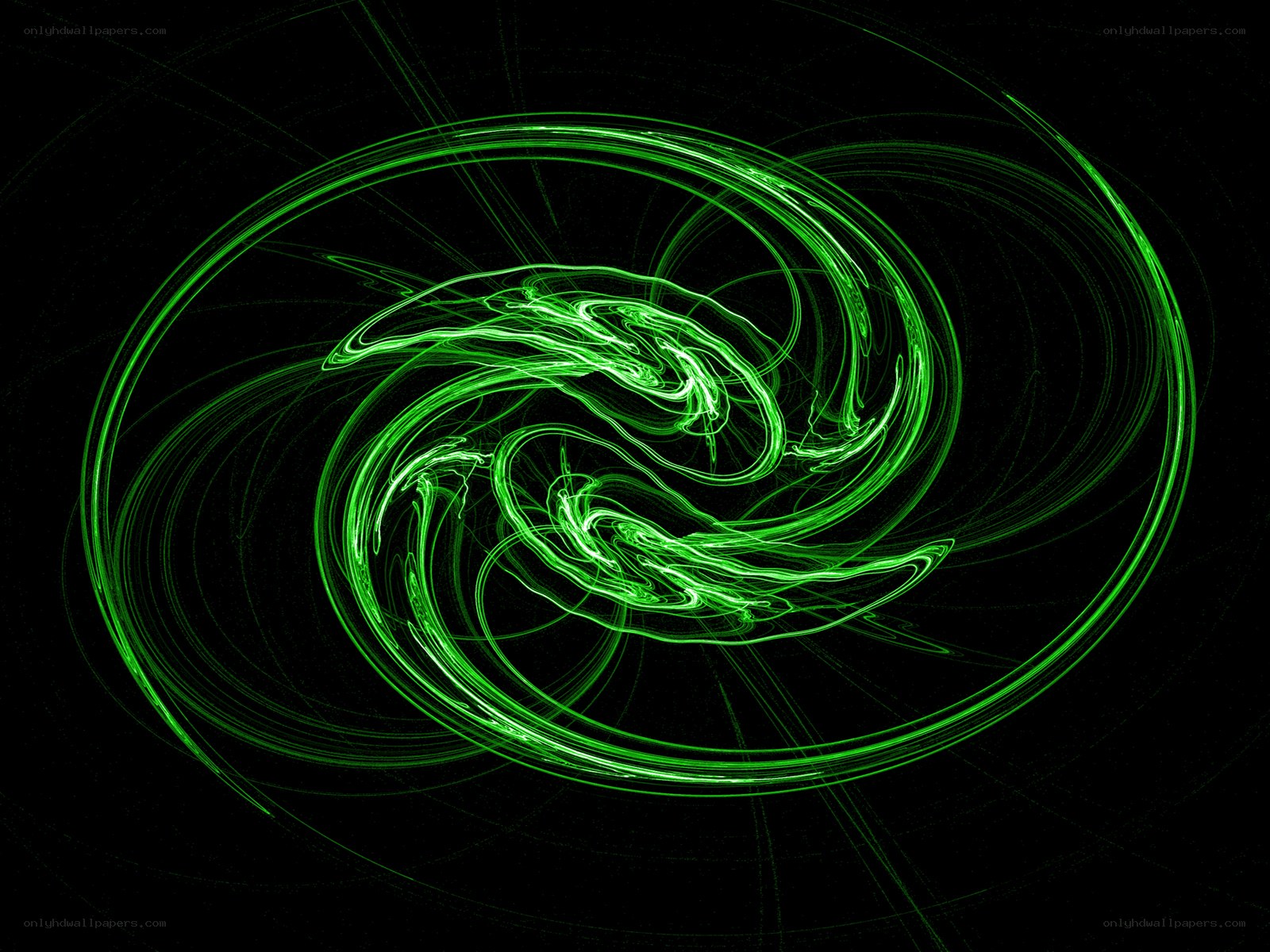 green fractal swirl pattern