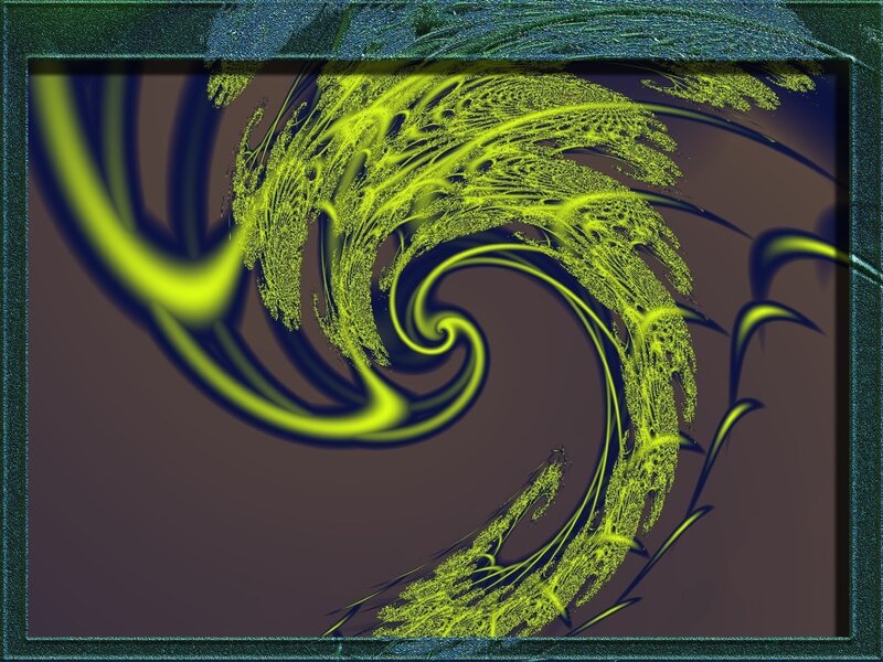 Green Fractal Swirl — Yellow