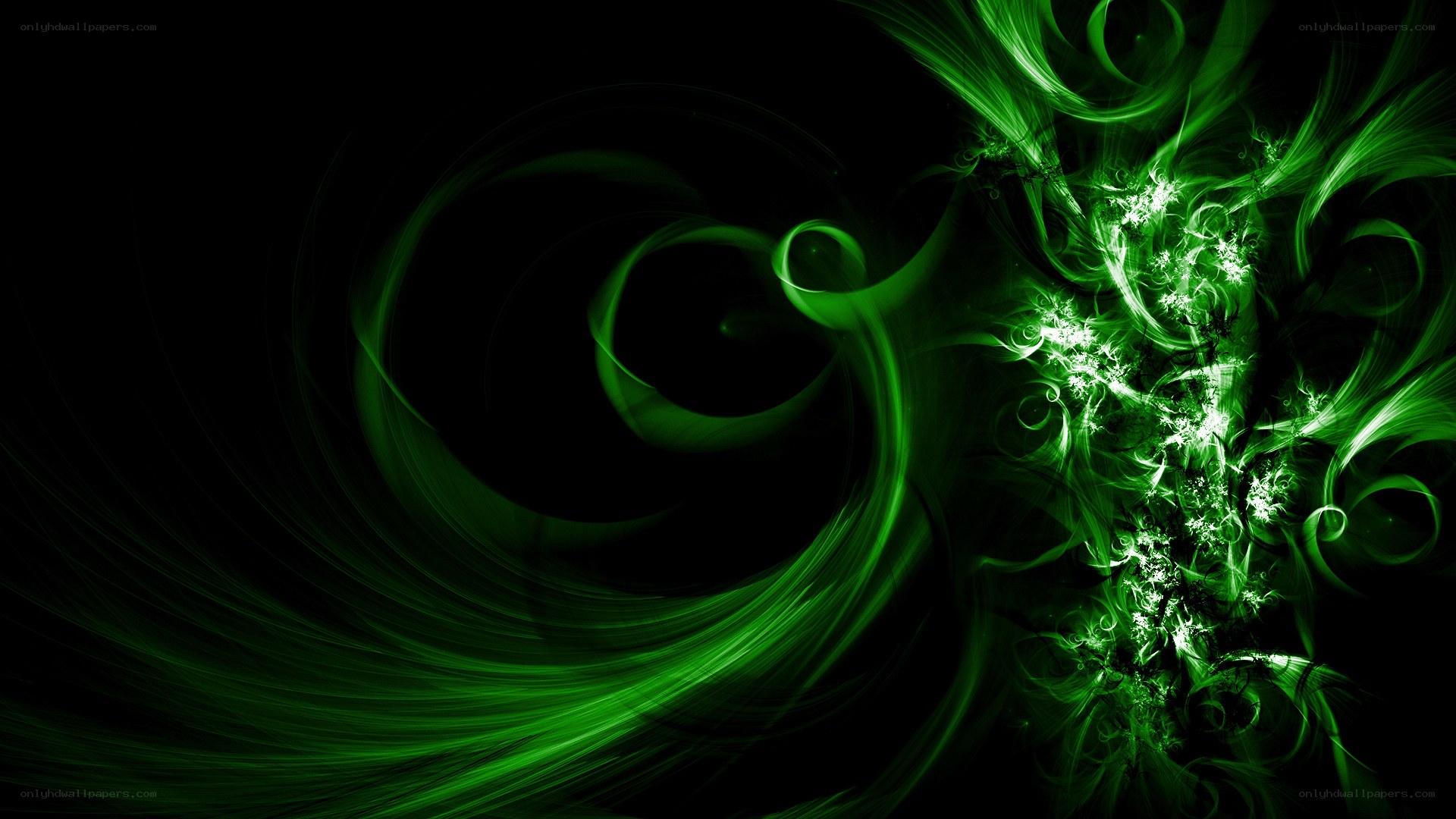 green fractal swirls