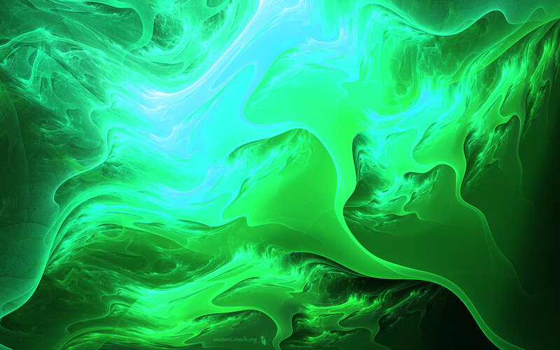 Green fractal swirls