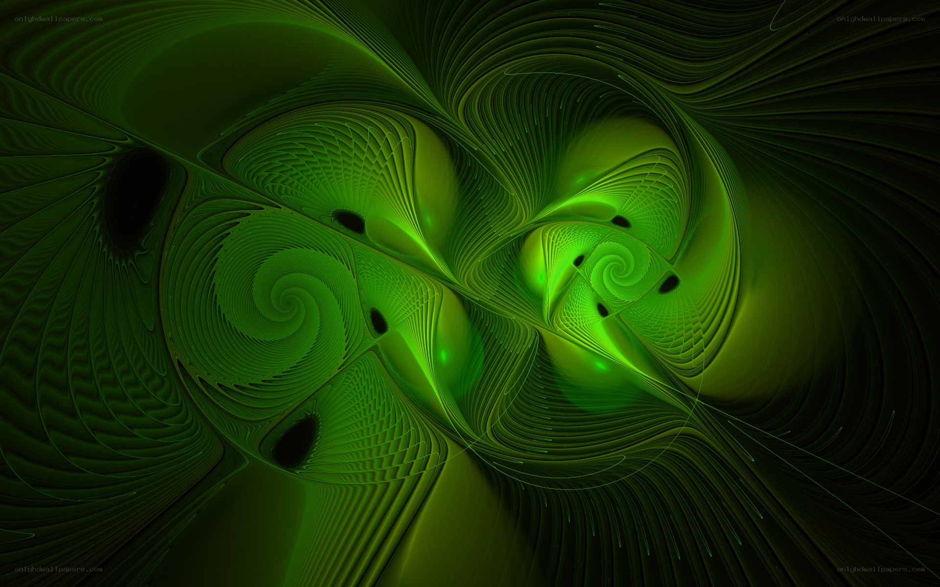 Green fractal swirls