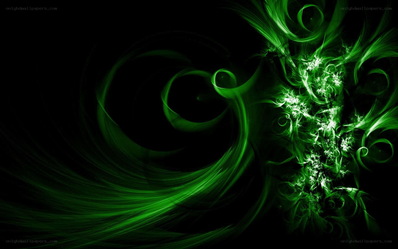 Green fractal swirls