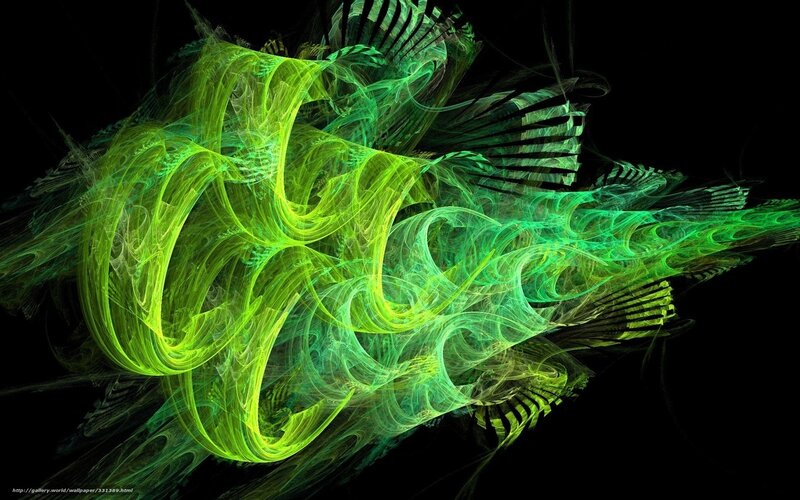 Green Fractal Swirls — Dynamic, Digital Art