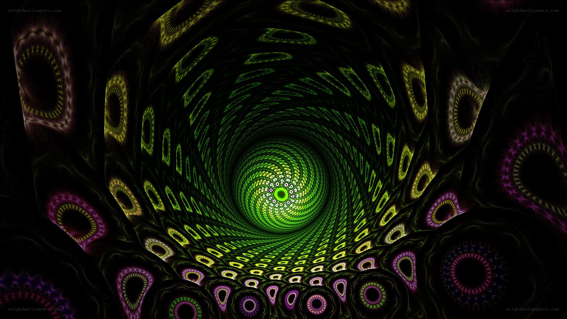 green fractal tunnel
