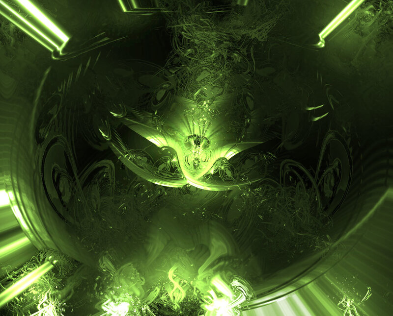Green Fractal Tunnel — Dark