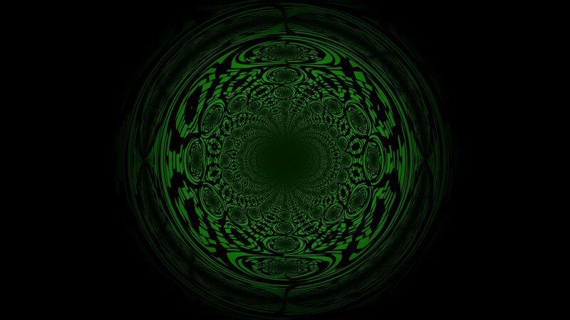 Green Fractal Tunnel — Hypnotic, Abstract, Circles