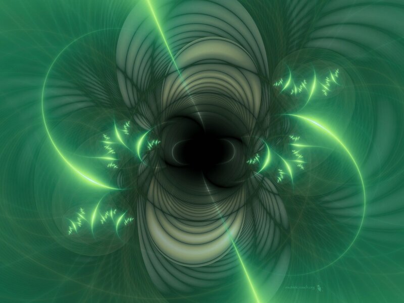 Green Fractal Tunnel — Hypnotic, Abstract, Light Beams