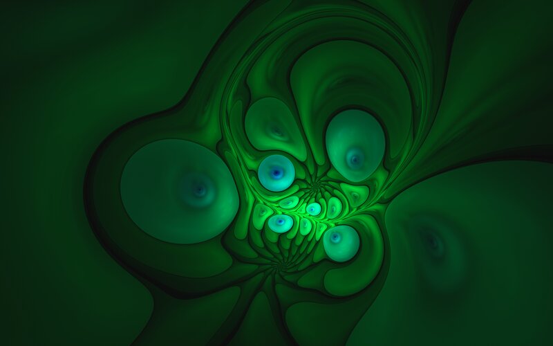 Green Fractal Tunnel — Hypnotic, Abstract