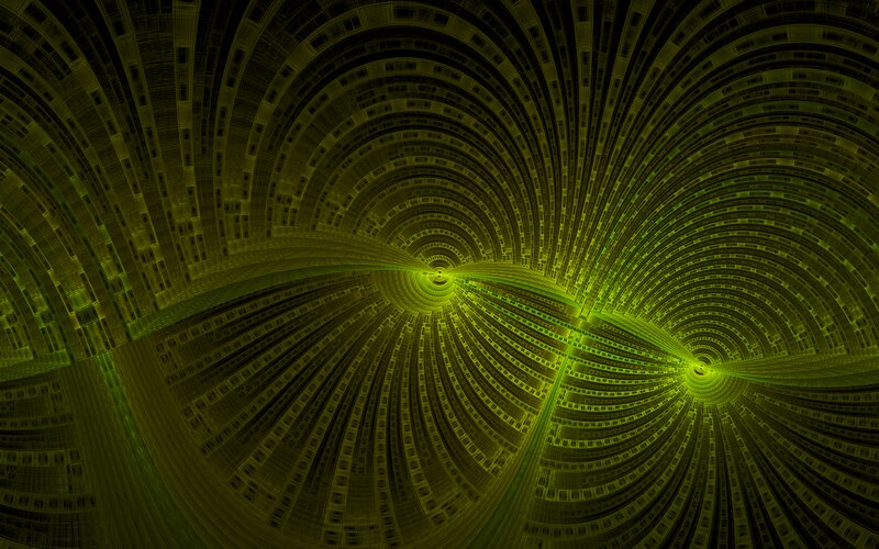 Green Fractal Tunnel — Yellow