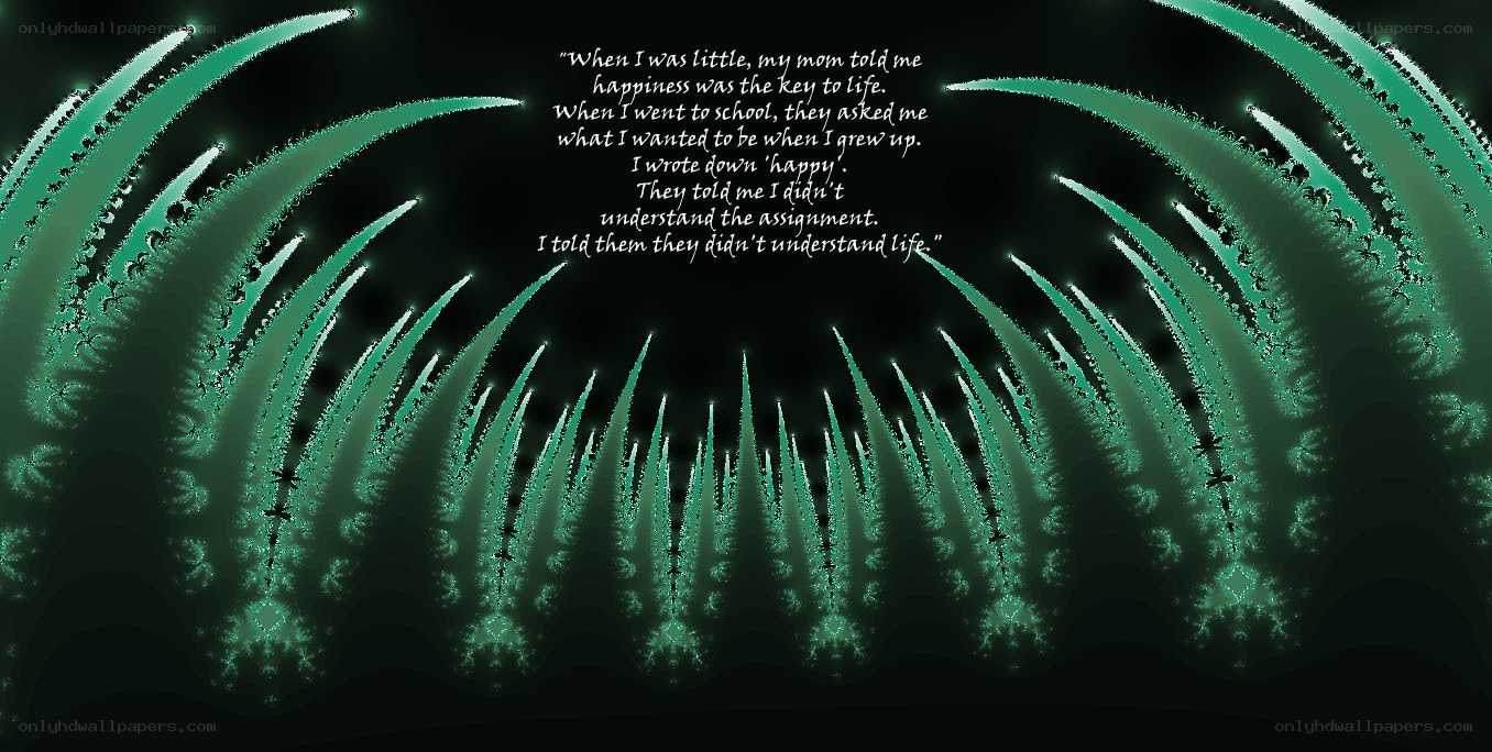 green fractal with quote