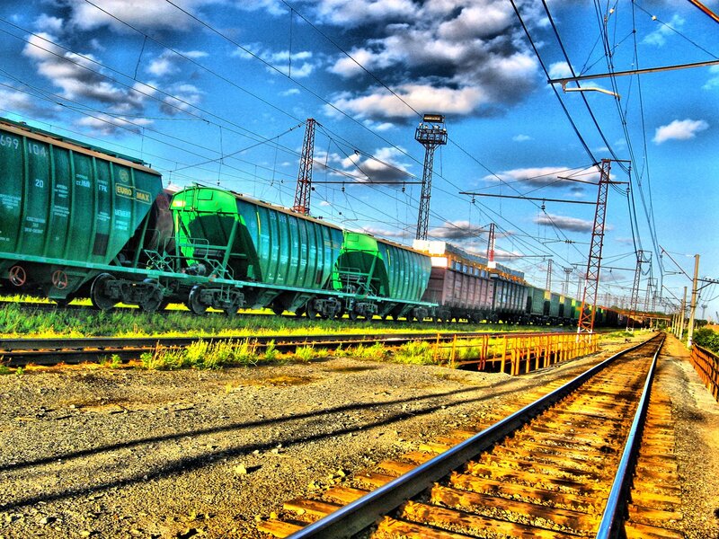 Green Freight Train — Blue
