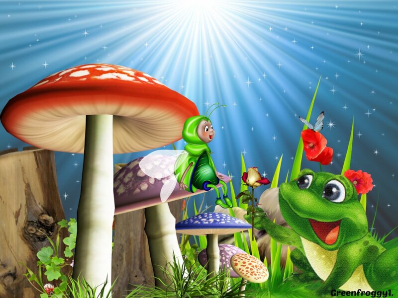 Green Frog and Insect