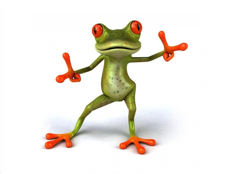 Green Frog Character — Playful, 3d Render, Red Eyes
