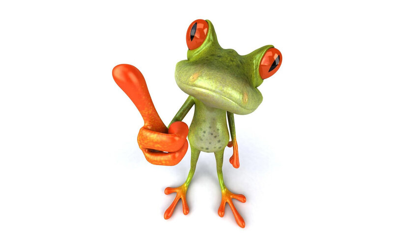 Green Frog Character — Playful